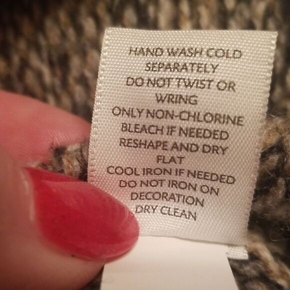 J Jill Cardigan Wool Blend Gray Knit Rhinestones Size Medium - Picture 7 of 8